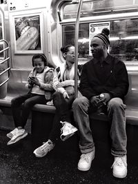 People sitting in train