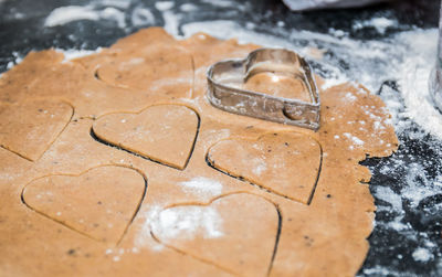 High angle view of cookies in water