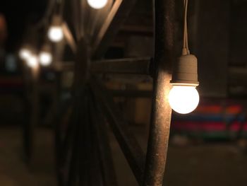 Close-up of illuminated light bulb