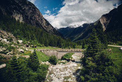 Scenic view of mountains against sky