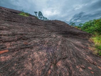 Scenic view of land against sky