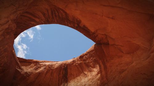 Low angle view of rock formation