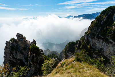 Scenic view of mountains against sky