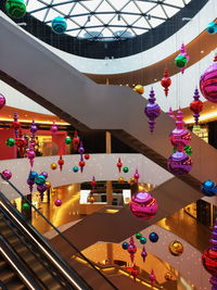 Multi colored lights hanging on ceiling