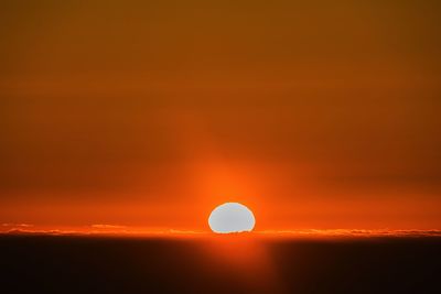 Scenic view of silhouette landscape against romantic sky at sunset