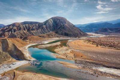 Scenic view of arid landscape against sky