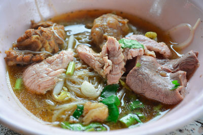 Close-up of meal served in bowl