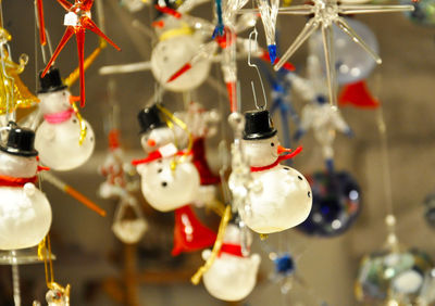 Close-up of christmas decoration for sale at store