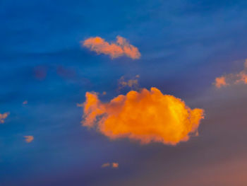 Low angle view of orange sky