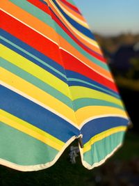 Close-up of multi colored umbrella