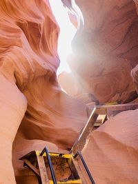 Low angle view of rock formations