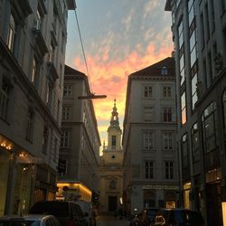 City street at sunset