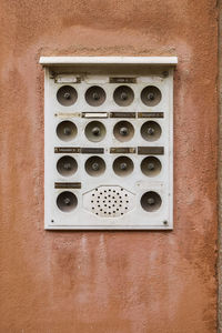 Close-up of pipes on wall