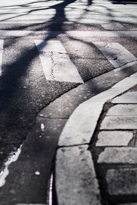 High angle view of cobblestone street