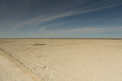 Scenic view of desert against sky