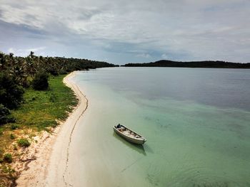 High angle view of sea against sky