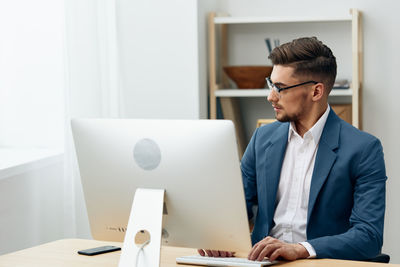 Businessman working at office