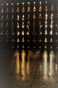 Close-up of illuminated lights on floor