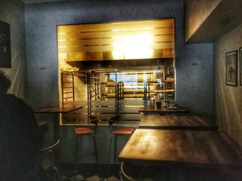 Interior of illuminated empty room