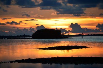 Scenic view of dramatic sky over sea