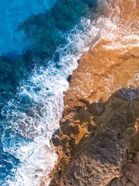 High angle view of sea waves