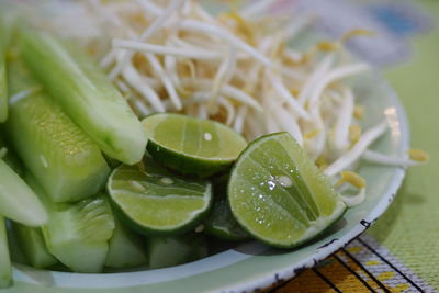 Close-up of chopped fruits in bowl