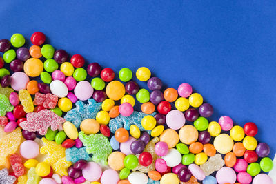 Candy on the table, colorful sweet candy background