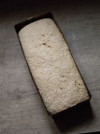 High angle view of bread on table