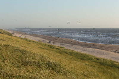 View of calm sea against clear sky