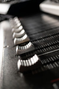 Close-up of piano keys