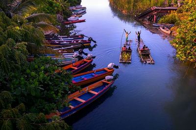 Boats in river