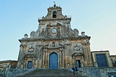 Low angle view of san sebastiano fuori le mura against clear sky