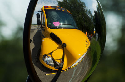 Close-up of yellow wheel