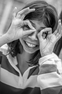 Portrait of girl gesturing