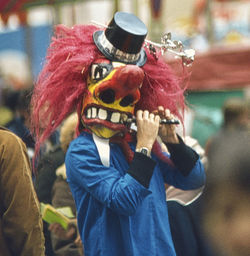 Midsection of person wearing mask