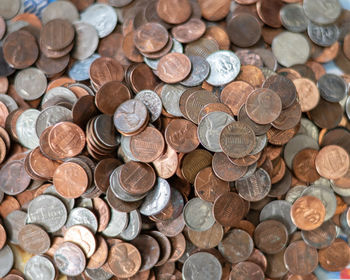 Full frame shot of coins