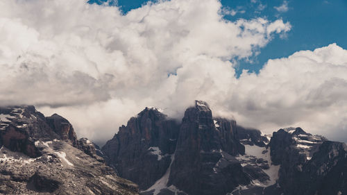 Panoramic view of rocky mountains against sky