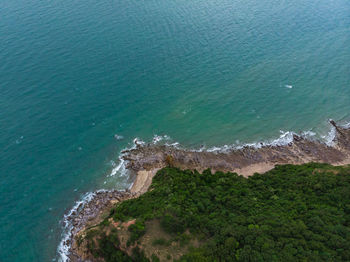 High angle view of beach