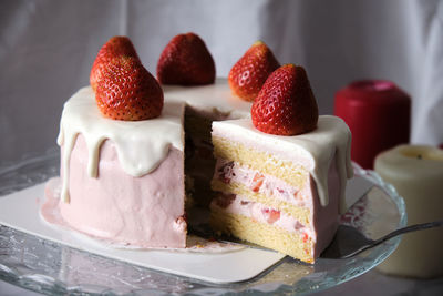 Close-up of cake in plate