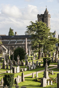 View of cemetery against sky