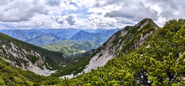 Scenic view of mountains against sky