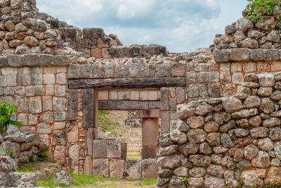 View of old stone wall