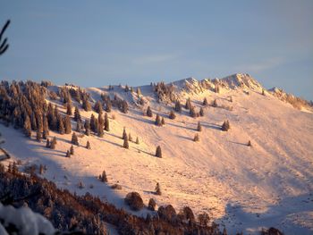 Panoramic view of landscape against sky during winter