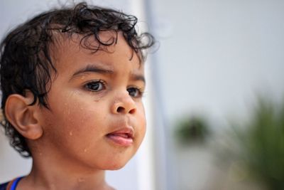 Close-up portrait of cute boy