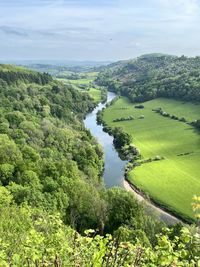 Scenic view of river valley 