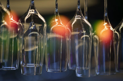 Close-up of illuminated lanterns