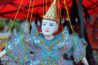 Close-up of multi colored decoration hanging for sale