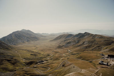 Scenic view of mountains against clear sky