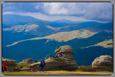 Scenic view of mountains against sky