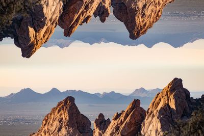 Abstract panoramic view of mountains against sky